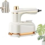 HFLYJPYW Mini Steam Iron for Clothes, Travel Steamer for Clothes Portable, Micro Steam Iron Mini Handheld Steamer Support Dry And Wet Ironing for Home Travel (White) (Off-white)