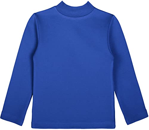 Image of Lilax Girls' Basic Long Sleeve Mock Turtleneck Cotton T-Shirt