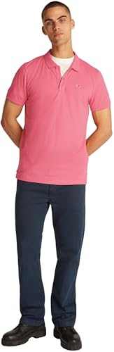 Tommy Jeans Herren Poloshirt Kurzarm Placket Slim Fit, Rosa (Preppy Pink), XXL – Ansicht 5