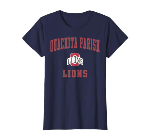Ouachita Parish High School Lions T-Shirt C1 T-Shirt, Women, Navy Blue, X-Large