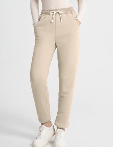 Flygo Women's Winter Warm Fleece Joggers Pants Sherpa Lined Athletic Active Sweatpants