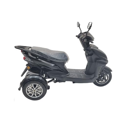 Image of Thrill 3W Electric Scooter | 3-Wheeler Low-Speed Electric Scooter for Senior Citizens & Differently Abled | Non-RTO EV with 60-80 km Range | 48V 30AH Lithium Battery with Charger (Black)