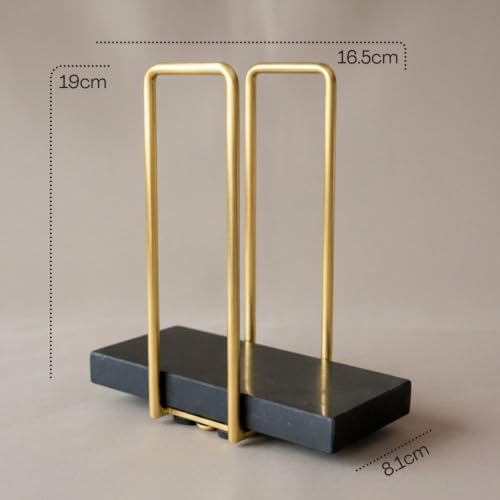 Image of MASON HOME Imperial Napkin Holder Black & Gold - 1pc - L 25.4 inch x B 17.8 inch x H 7.6 inch | Bathroom - Kitchen - Bedroom - Washbasin | Towel - Kitchen Roll - Paper Towel | Home Decor | Organizer | Stand