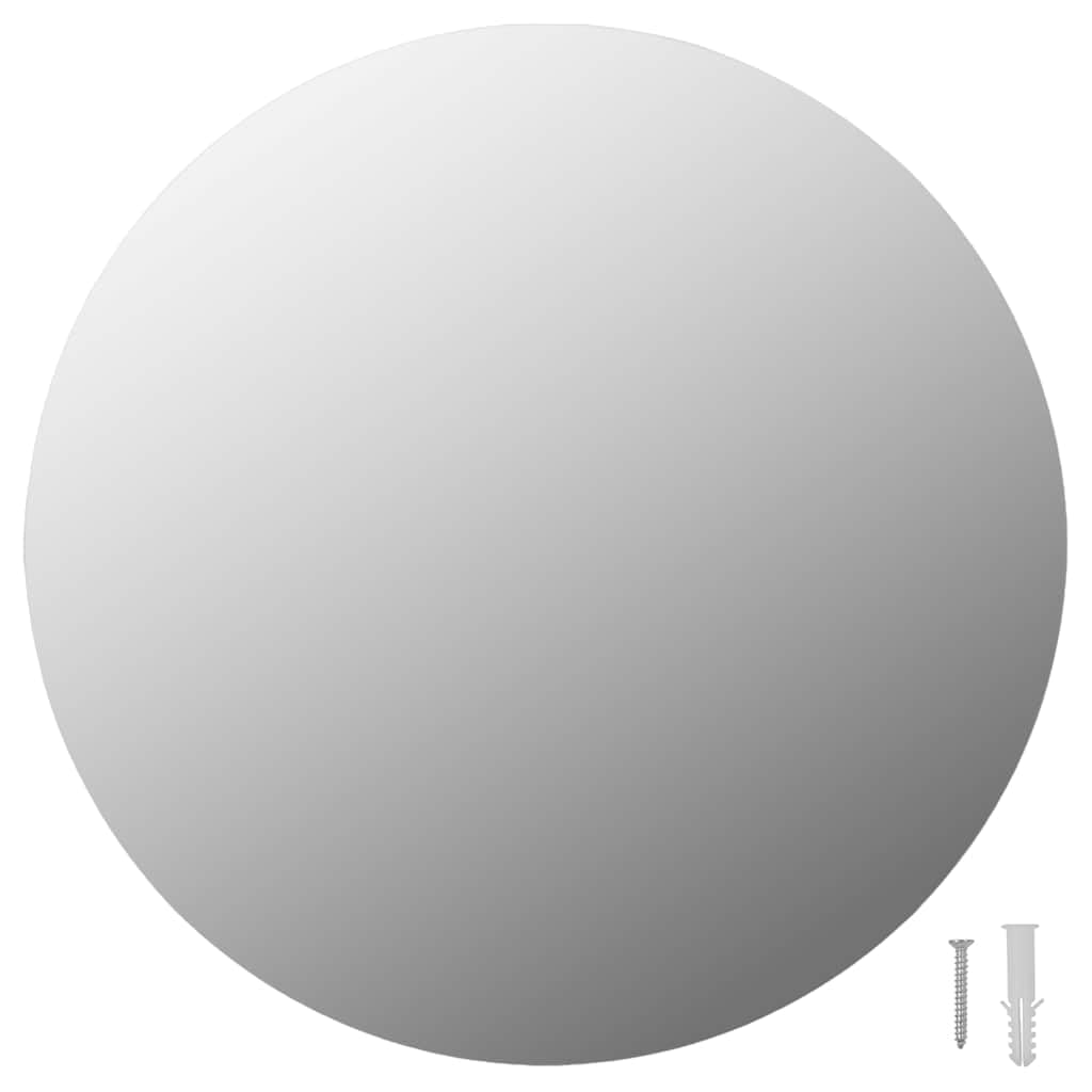 Set di 2 specchi da parete rotondi da 40 cm, senza cornice | Decorazione per camera da letto e corridoio. Gli specchi rotondi in vetro senza cornice ingrandiscono visivamente i piccoli