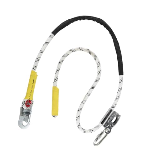 Colcolo Longe de positionnement d'arboriste, corde antichute réglable avec mousqueton en acier au carbone pour équipement de protection de clôture...