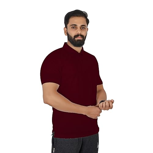 Image of VELOREX Men's Tshirts Polyester Solid Half Sleeves Sports Regula Fit Polo T Shirt for Men