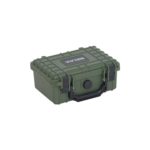 Image of MEIJIA IP67 waterproof hard compact case,Customizable Fit Foam,8.12 inchx6.56 inchx 3.56 inch,Fit Use of Drones, Cameras,Equipments,lens (Green)