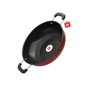 LAZYwindow Nonstick Kadhai, Dia - 26 cm, 3L (Base Colour RED)