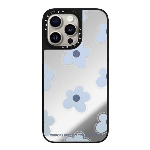 Coque miroir iPhone 15 Pro Max CASETiFY protection antichoc MagSafe argent