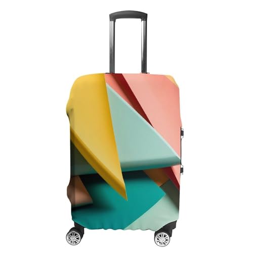 Travel Luggage Cover Protectors Elastic Anti-scratch Suitcase Cover Washable Luggage Sleeve Pastel Color Paper Suitcase Cover Protector Fit 18-32 Inch Suitcases Travel Accessories L