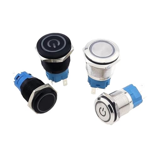 Bouton étanche instantané avec LED verte 5V pour commande auto 16mm