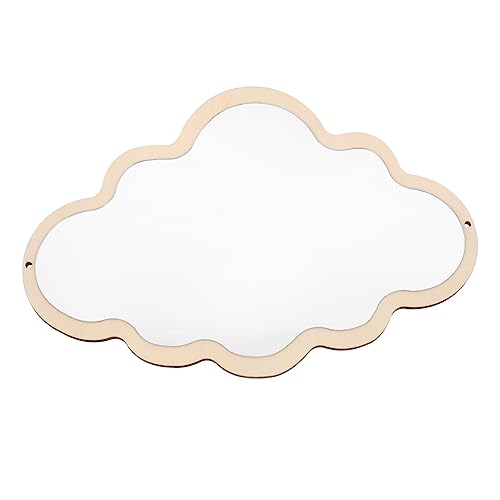 Angoily Nursery Mirror Wooden Frame Boys and Girls Mirror for Wall Classic Design