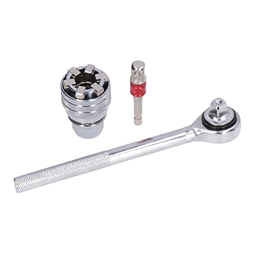 Kuuleyn Juego de llaves de vaso Juego de llaves de tubo universal Herramienta de 10 19 mm Juego de llaves ajustables Acero al cromo vanadio para mejoras en el hogar