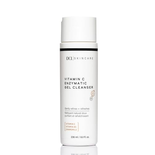 DCL Skincare Vitamin C Enzymatic Gel Cleanser with Sugar Fruit Enzymes & Vitamins C/B5, 8.0 Fl oz