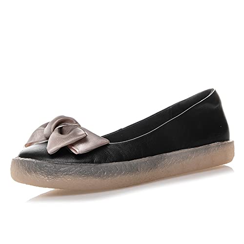 Qshzzz Boot loafers rijden schoenen for vrouwen lederen ronde neus boog rubberen zool platte hak resistente antislip…