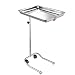 AW Mobile Mayo Stainless Steel Tray Stand Adjustable Trolley Medical Salon Equipment Tattoo 22lbs Capacity