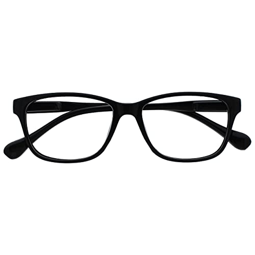 OPULIZE Nero Leggero Comodo Occhiali Da Lettura Stile Designer Uomo Donna UVR027BLK +1,50