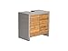 Produktbild Woodkings® Bad Waschbeckenunterschrank Burnham recycelte Pinie Natur rustikal Waschtischunterschrank Badmöbel Badezimmer Badschrank Bad Unterschrank Massivholztüren Landhaus (Grau)