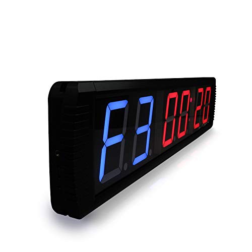 Reloj digital LED de pared de 4 pulgadas con pantalla de 6 dígitos, temporizador de conteo regresivo para boxeo y gimnasio, con segundos miniatura 5
