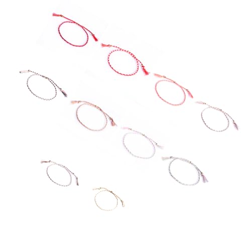 Bracelets d'amitié lot de 10 en coton multicolore et réglable