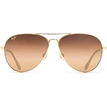 Maui Jim Mens & Womens Mavericks Polarized Teardrop Sunglasses, Gold/Hcl Bronze Polarized, Large Fit