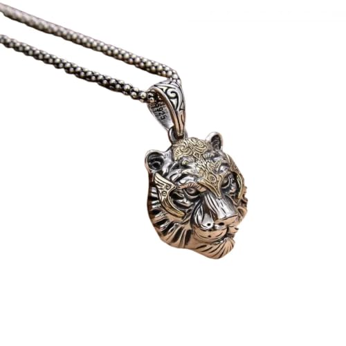 Collier épais homme avec pendentif tête de tigre imposant pour sublimer un style streetwear