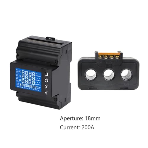 Medidor de potencia digital trifásico en carril DIN con RS485 para control de consumo AC 220V 3