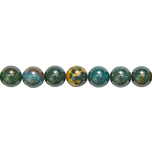 Fil Jaspe héliotrope en pierres boules 14mm pour création