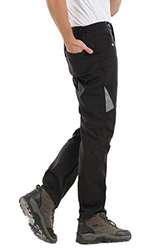 Geval Men's Windproof Waterproof Softshell Fleece Ski Pants(Navy,S)