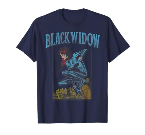 T-shirt Marvel Black Widow haut vintage portrait encadré vêtements geek