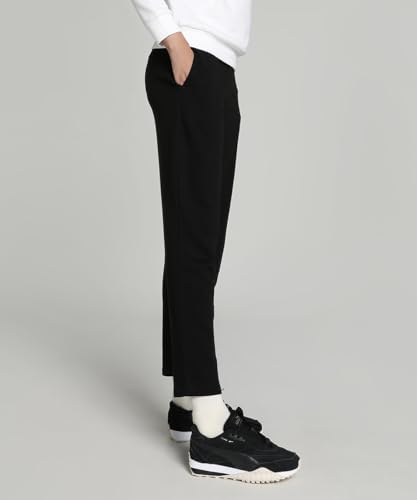 Image of Puma Women Cotton Solid Regular Track Pants for Lounging, Travel, Or Light Activity