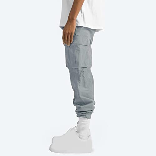 Men's Heavyweight Cargo Fleece Sweatpants Stretch Elastic Waist Multiple Pockets Sports Pants Fitness Sports4