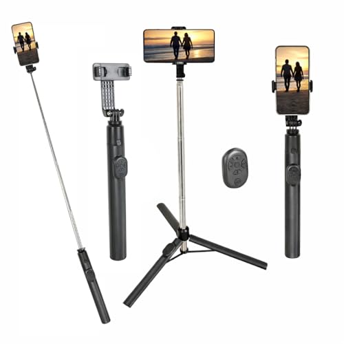 Image of SooPii 67-inch Multi-Function Long Selfie Stick with Tripod Stand Bluetooth Selfie Tripod for i-Phone, Go-Pro, and Camera - Perfect for Vlogging, Live Streaming, and Travel - (Black)