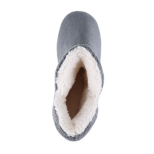 SIQITECHNO Women Bootie Slippers Memory Foam Booty Slipper Indoor Ankle Slipper Boots for Women Furry House Pull on Shoes3