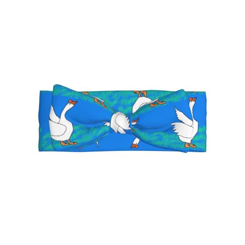 Baby Bow Headband white goose spread its wings Pattern Soft, Skin-Friendly for Newborns 0-6 Months, for Baby Girls
