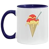 Spaghetti Ice Cream Cone Delicious Dessert Gift 11oz 15oz Inner Color Accent Mug