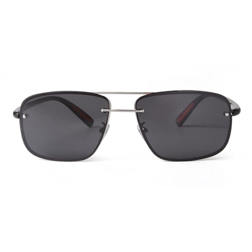Image of Ultra Lightweight Polarized Square Aviator Sunglasses for Men Women Trendy Fashion Double Bridge Pilot Sun Glasses