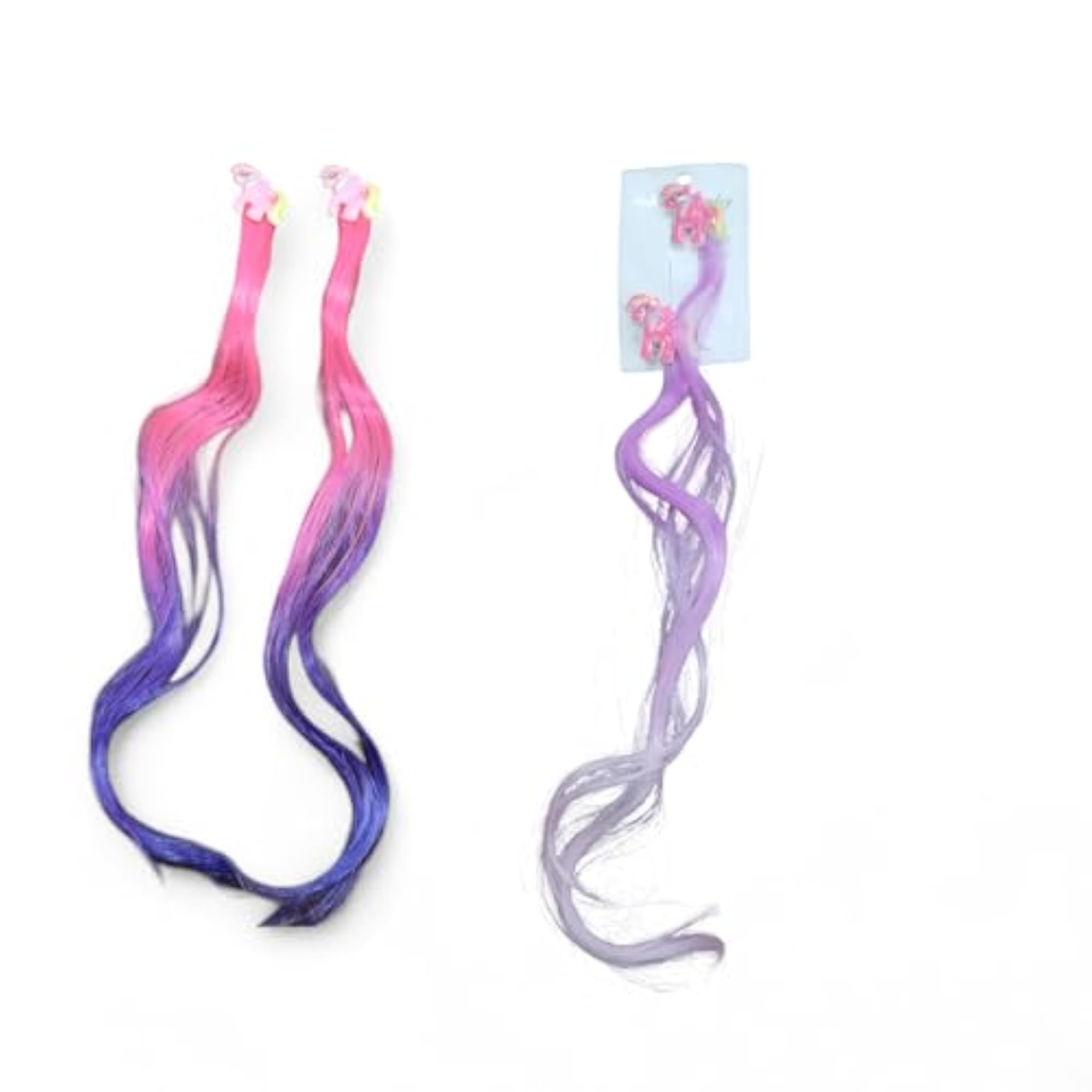 Unicorn Hair Clips with Braids, Set of 4 Pieces
