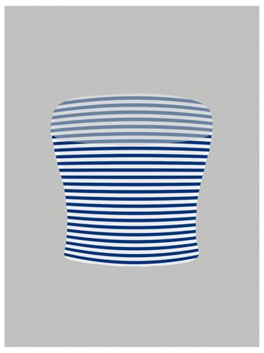 GORGLITTER Women's Striped Cropped Tube Top Strapless Y2K Bandeau Going Out Cute Crop Tops2