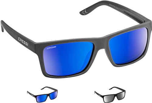 Cressi Bahia Floating or Flex - Gafas de sol unisex para adultos, disponibles en versión flotante o flexible, color gris oscuro