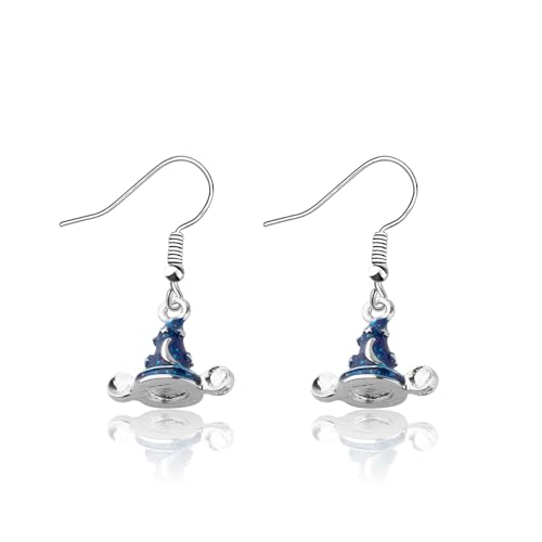 CENWA Magic Accessories Witchy Earrings Magic Blue Hat Drop Earrings Wizard Earrings Gift for Her