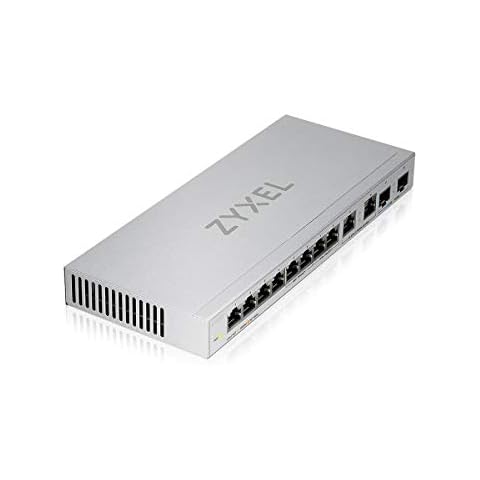 Zyxel Multi-Gig 12-Port Unmanaged Switch, 2-Port 2.5G, 2-Port 10G SFP+ Desktop/Wallmount[XGS1010-12] Cover