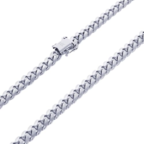 Nuragold 14K Real White Gold Solid Miami Cuban Link Chain Bracelet 7"-9" (2.7mm-7mm) Italian Jewelry for Men & Women4