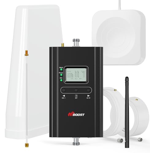 Hiboost Cell Phone Signal Booster for Home and Office, 4,000 sq ft, Boost 5G 4G LTE Data for Verizon AT&T and All U.S. Carriers, FCC Approved