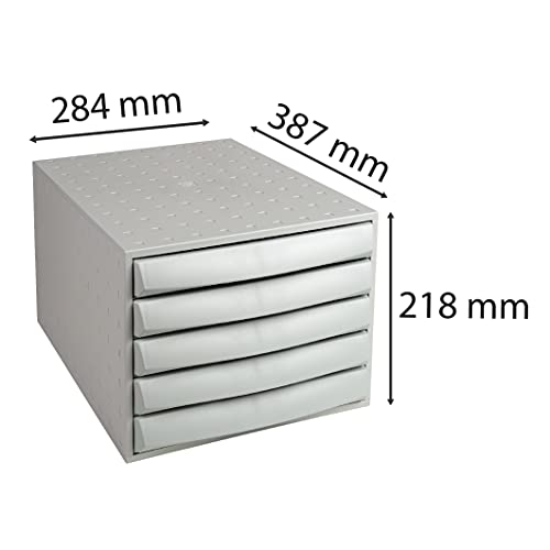 Caisson 5 tiroirs fermés Exacompta THE BOX block de rangement de bureau A4+