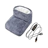 フットウォーマーUSB足温器 電気足温器 タイマー機能 ヒーター内蔵 冷え症対策省エネ (グレー)