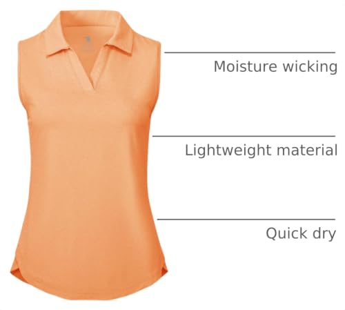 Image of BGOWATU Women's Sleeveless Golf Polo Shirts Collared V Neck Tennis Tank Tops UPF 50+ Quick Dry Lightweight