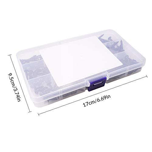 240 Stück Linsenkopf-Blechschrauben,M3 M4 schwarze Blechschrauben Sets Rundkopf Kreuz-Senkkopf-Maschinenschrauben… – Bild 6