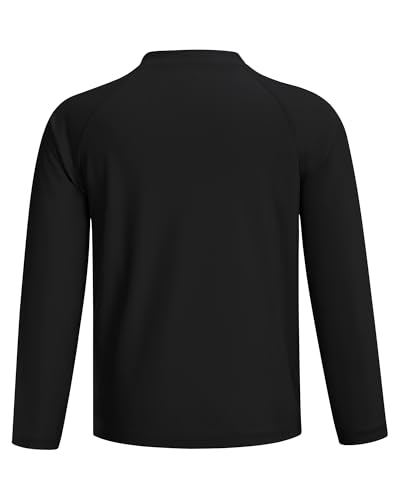 Image of Runhit Boys UPF 50+ Rash Guard Long Sleeve Zip Up 2T to Youth UV Sun Protection Shirt for Beach Surf Fish Quick Dry