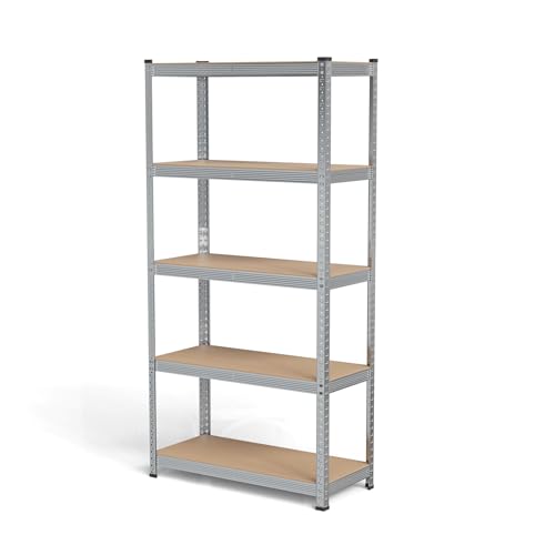 homewell Estantería de metal, para cargas pesadas, de metal, para taller, sin moho y ultra estable, para taller, sótano y garaje, hasta 600 kg